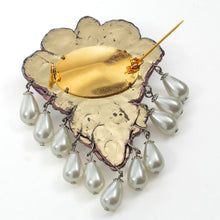 画像をギャラリービューアに読み込む, ブローチ ボヘミアングラス パール ブルー ピンク ホワイト ハンギング 059670