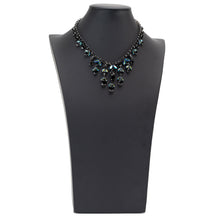画像をギャラリービューアに読み込む, ネックレス ラインストーン ブラック フラワー 40cm 070403