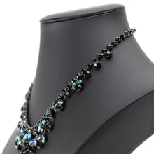 画像をギャラリービューアに読み込む, ネックレス ラインストーン ブラック フラワー 40cm 070403