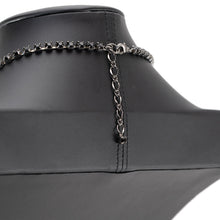 画像をギャラリービューアに読み込む, ネックレス ラインストーン ブラック フラワー 40cm 070403