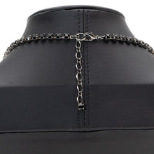 画像をギャラリービューアに読み込む, ネックレス ラインストーン ブラック フラワー 40cm 070403