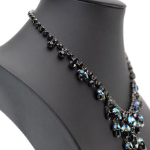 画像をギャラリービューアに読み込む, ネックレス ラインストーン ブラック フラワー 40cm 070403