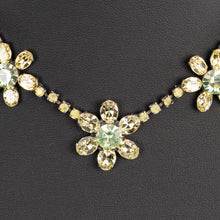 画像をギャラリービューアに読み込む, ネックレス ラインストーン イエロー グリーン フラワー 40cm 085553