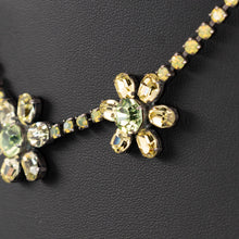 画像をギャラリービューアに読み込む, ネックレス ラインストーン イエロー グリーン フラワー 40cm 085553