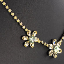 画像をギャラリービューアに読み込む, ネックレス ラインストーン イエロー グリーン フラワー 40cm 085553