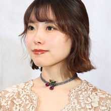 画像をギャラリービューアに読み込む, チェリーモチーフをあしらったチョーカータイプのネックレス