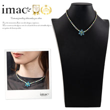 画像をギャラリービューアに読み込む, ネックレス ラインストーン ブルー ピンク イエロー グリーン フラワー 39.5cm 088212