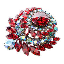 画像をギャラリービューアに読み込む, ブローチ ラインストーン レッド オーロラカラー 088344