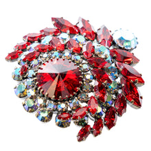 画像をギャラリービューアに読み込む, ブローチ ラインストーン レッド オーロラカラー 088344