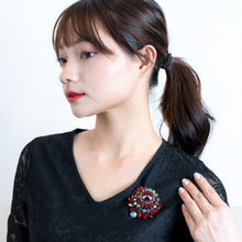 画像をギャラリービューアに読み込む, ブローチ ラインストーン レッド オーロラカラー 088344