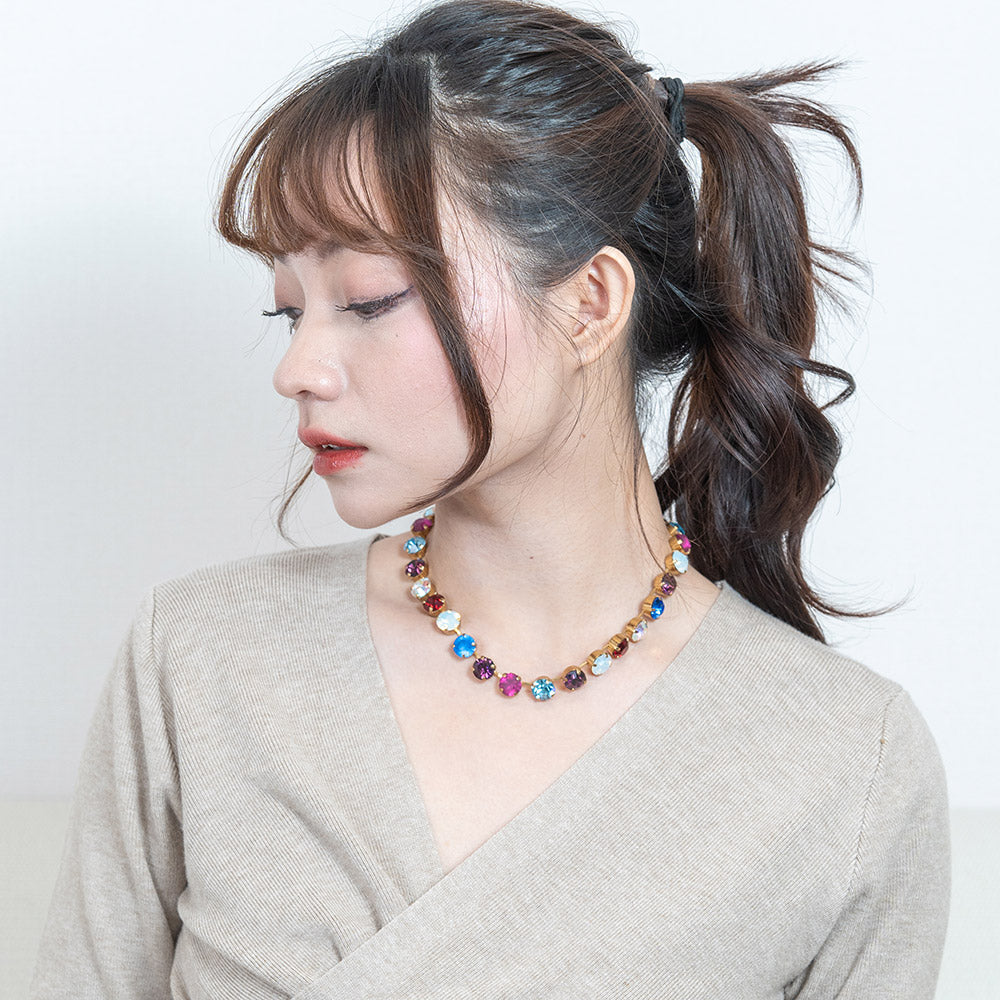 imac イマックジュエリー　bijou de mode ビジューネックレス ネックレス ラインストーン ブルー レッド ピンク ホワイト
