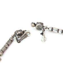 画像をギャラリービューアに読み込む, パープルとカーキグリーンを組み合わせたビジューイヤリング