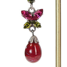 画像をギャラリービューアに読み込む, イヤリング ラインストーン ピンクカーキ ロング バタフライ ロング 094813