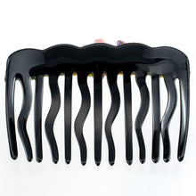 画像をギャラリービューアに読み込む, コーム ボヘミアングラス ピンク グリーン パープル フラワー バタフライ 102002