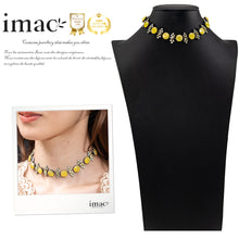 画像をギャラリービューアに読み込む, チョーカー ネックレス ラインストーン イエロー 31.5cm ショート 103927