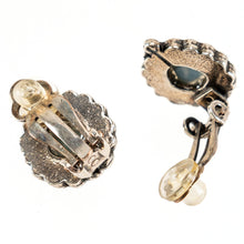 Load image into Gallery viewer, 淡い水色の薔薇モチーフのボヘミアングラスをあしらったイヤリング