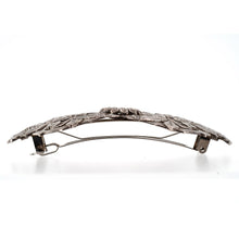 画像をギャラリービューアに読み込む, バレッタ レースメタル シルバー フラワー リーフ 留金9cm 122681