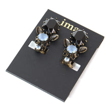 画像をギャラリービューアに読み込む, ボタニカル(植物)モチーフをあしらったラインストーンイヤリング