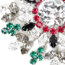 画像をギャラリービューアに読み込む, ブローチ ラインストーン レッド グリーン クリアカラー 124370