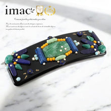 画像をギャラリービューアに読み込む, 上質なボヘミアングラスをあしらい、高級感あふれるバレッタ