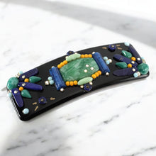 画像をギャラリービューアに読み込む, 上質なボヘミアングラスをあしらい、高級感あふれるバレッタ