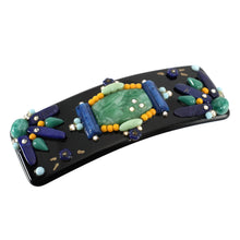 画像をギャラリービューアに読み込む, 上質なボヘミアングラスをあしらい、高級感あふれるバレッタ