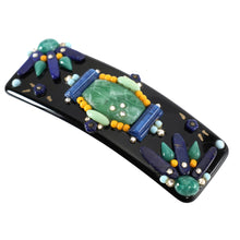 画像をギャラリービューアに読み込む, 上質なボヘミアングラスをあしらい、高級感あふれるバレッタ