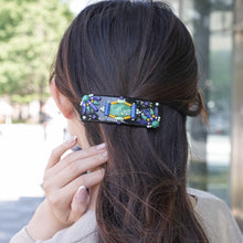 画像をギャラリービューアに読み込む, 上質なボヘミアングラスをあしらい、高級感あふれるバレッタ