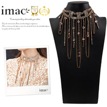 画像をギャラリービューアに読み込む, ネックレス ラインストーン ボヘミアングラス ピンク ハンギング 33cm 127255