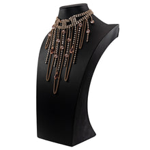 画像をギャラリービューアに読み込む, ネックレス ラインストーン ボヘミアングラス ピンク ハンギング 33cm 127255