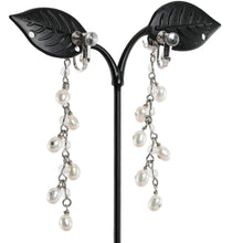 Load image into Gallery viewer, イヤリング 淡水パール クォーツ ラインストーン ホワイト クリアカラー ロング 127368