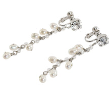 Load image into Gallery viewer, イヤリング 淡水パール クォーツ ラインストーン ホワイト クリアカラー ロング 127368