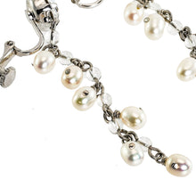 Load image into Gallery viewer, イヤリング 淡水パール クォーツ ラインストーン ホワイト クリアカラー ロング 127368