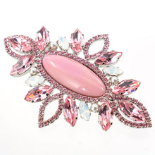 画像をギャラリービューアに読み込む, ブローチ ボヘミアングラス ラインストーン パール ピンクホワイト 128311