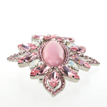 画像をギャラリービューアに読み込む, ブローチ ボヘミアングラス ラインストーン パール ピンクホワイト 128311