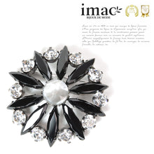 画像をギャラリービューアに読み込む, ボヘミアングラスとラインストーンが絶妙に調和した、エレガントなブローチ