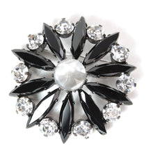 画像をギャラリービューアに読み込む, ボヘミアングラスとラインストーンが絶妙に調和した、エレガントなブローチ