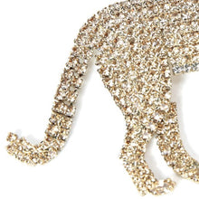 Load image into Gallery viewer, ブローチ ラインストーン ゴールド ベージュ パンサー レパード 129265