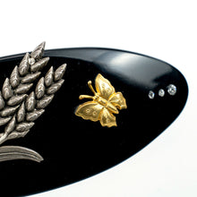 画像をギャラリービューアに読み込む, バレッタ ボタニカル バタフライ ブラック 留金9cm 130214