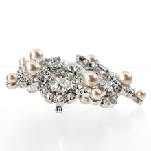 画像をギャラリービューアに読み込む, ブローチ ラインストーン パール クリアカラー ホワイト 2WAY ペンダント 133281