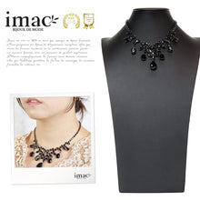 画像をギャラリービューアに読み込む, ブラックのラインストーンがシックなネックレス