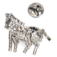 画像をギャラリービューアに読み込む, スワロフスキークリスタルをあしらったしまうまモチーフのバッジ