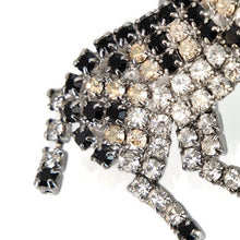 画像をギャラリービューアに読み込む, バッジ ラインストーン クリアカラー ブラック ゼブラ 133925