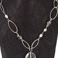画像をギャラリービューアに読み込む, ネックレス 天然石 クォーツ 淡水パール クリアカラー ホワイト 48cm 136506