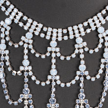 Load image into Gallery viewer, ネックレス ラインストーン ブルー レース 39cm 137807