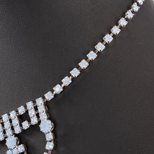 Load image into Gallery viewer, ネックレス ラインストーン ブルー レース 39cm 137807