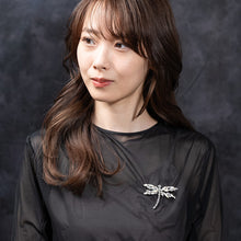 画像をギャラリービューアに読み込む, ブローチ ラインストーン クリアカラー とんぼ 138034