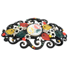 画像をギャラリービューアに読み込む, 上質なボヘミアングラスをあしらい、高級感あふれるバレッタ