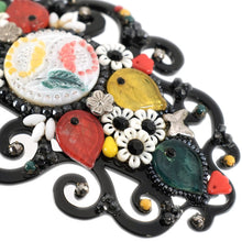 画像をギャラリービューアに読み込む, 上質なボヘミアングラスをあしらい、高級感あふれるバレッタ