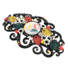 画像をギャラリービューアに読み込む, 上質なボヘミアングラスをあしらい、高級感あふれるバレッタ